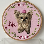 粘土で刺繍風似顔絵あこちゃん