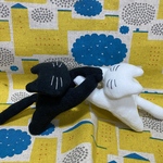 再販　ネコクリップ(白黒セット)