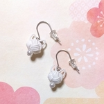 【再販】＊水引にゃんこ玉ピアス＊（イヤリングへ変更可能）