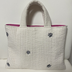 ヌビバッグ♡刺繍柄入り♡肉球♡イブル♡ヌビ♡韓国キルト♡新色♡黒色♡トートバッグ♡リボンバッグ♡キルト♡ベビー♡マザーズ♡