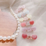 みにはーとクリップ　ベビーヘアクリップ　ハート　レジン　やっとこピン