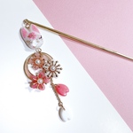 桜花の狐面かんざし