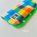  ୨୧ Colorful check  ふわっふわの8重ガーゼはんかち 20cm  ୨୧ ⚠️タグのデザインが異なります。
