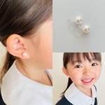 パールイヤリング【ガラスパールの一粒ノンホール樹脂ピアス】子どもから大人まで結婚式や入学式などフォーマルなシーンにも使えるシンプルアクセサリー