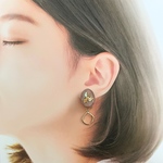 ベージュpink 大人style イヤリング