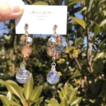【orange】suzumaru × bubble beads pierce / earring スズマル 鈴丸 水入りガラス ウォーターガラス ブライダル ウェディング 結婚式 バブルビーズ