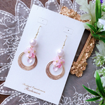和柄リングの桜ピアス／イヤリング