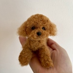 羊毛フェルト　トイプードル　ダークレッド