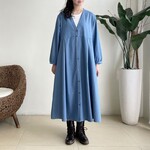 柔らかデニム素材♪羽織ワンピース