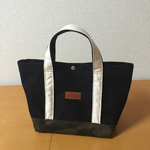 ちょい持ち♡迷彩×ブラック×生成りの帆布トートバッグ