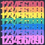 数字／ステッチ(大)ビビッドカラー 70枚
