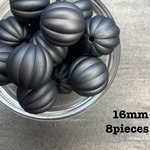 【ビーズ】【8個】アクリル ラバー加工 かぼちゃ ビーズ グレー 16mm 