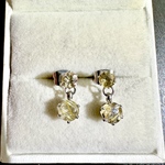 サージカルステンレス シトリン ルチルクォーツ スタッドピアス シルバー