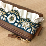 インド刺繍リボンのフリルペンケース