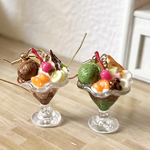 ミニチュア 豪華！抹茶パフェとチョコレートパフェ ピアス