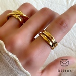 金属アレルギー対応　316L サージカルステンレス シンプル 2連 リング 指輪 kiitos つけっぱなし！OK