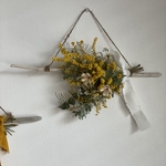 送料無料】ドライフラワー　壁飾り　ミモザのタペストリー