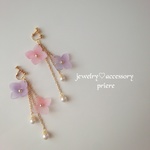 ＊紫陽花mix＊（パープル、ピンク）＊金具6種類（フックピアス、直付けピアス、ねじバネイヤリング、リングイヤリング、樹脂ピアス、チタンピアス可）