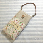 スマホポーチS－29　本革持ち手　コットン＆リネン　