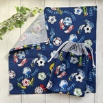 給食袋ナフキンセット《サッカースパイク青色》