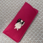 ku様専用ページ　パピヨン刺繍メガネケース