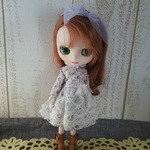 ミディブライス　紫色の花ドレスセット