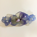 ビオラと紫陽花 バレッタ