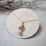 "Orange moonstone×BloodshotIolite.."サージカルステンレス オレンジムーンストーン ブラッドショットアイオライト ネックレス☽ 