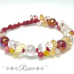 ༅೫いちごクリームパフェ೫༅ 天然石 パワーストーン ブレスレット