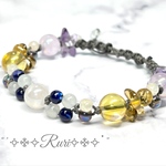  ༅೫ flower moon butterfly ೫༅ 天然石 パワーストーン ブレスレット　#minne_new マクラメ