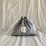 new▷ちっちゃいぽっけの巾着　グレー