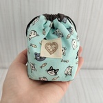 ねこのミニミニ巾着(ブルー)　★ミニ巾着、セットもあり 再販2