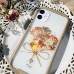 3時間限定10%OFF【一点物】全機種対応　かすみ草　ミニブーケ　インナーシート　クリアケース　iFace