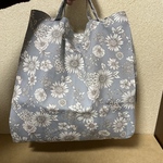 ［再販］ちょっと大きめエコバッグ☆四季花グレー