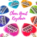 【CHEER♡HEARTキーホルダー（名入りミニメガホン付き）】チア・チアリーディング・チアダンス・チアグッズ・チアキーホルダー・チア名入り・記念品・お揃い・オーダーメイド・チアリーダー