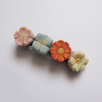 【和菓子風】桜、紫陽花、コスモス、水仙バレッタ