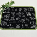 働く車製図柄 園児用 25×35  ランチョンマット  縁どり 黒