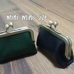◆上質栃木ヌメがま口miniコインケ-ス◆濃いグリーン