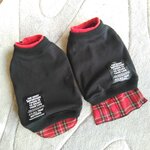犬服！チェック重ね着