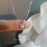 オパール ネックレス　ステンレス チェーンネックレス　華奢　オフィス　可愛い　シンプルネックレス　