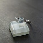アクアマリン　マーキスCZラインリング　SILVER925