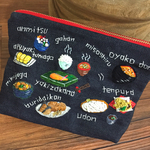 T様用和食柄刺繍ファスナーポーチ