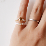 プチプラ♡星と一粒ジルコニアピンキーリング&ファランジリング《2点set♡》