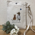 ジャックラッセル　上向き　ねこのお友だち　サコッシュ/お散歩　サコッシュ
