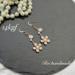 一輪桜の揺れるピアス　14kgf（送料無料）