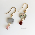 黒ぞう　天然石⭐︎ガーネット ペアシェイプ　アクセサリー　ピアス　