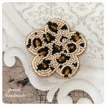 P様専用ページ Leopard Flower ビーズ刺繍ブローチ