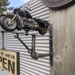 アメリカンバイクバイク屋 壁掛け看板 オープン サインボード OPEN 