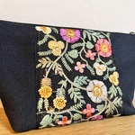 インド刺繍リボン インド刺繍 マチありポーチ