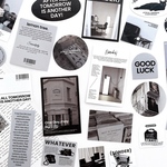 英字 フォト フレークシール 46枚set《Black and White Stories》 [F595]